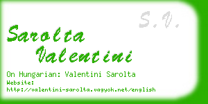 sarolta valentini business card